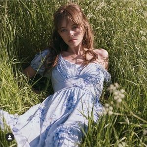 LOVESHACKFANCY ANGIE DRESS COLOR CELESTIA SIZE 4